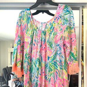 LILLY PULITZER COVER UP WITH FRINGE